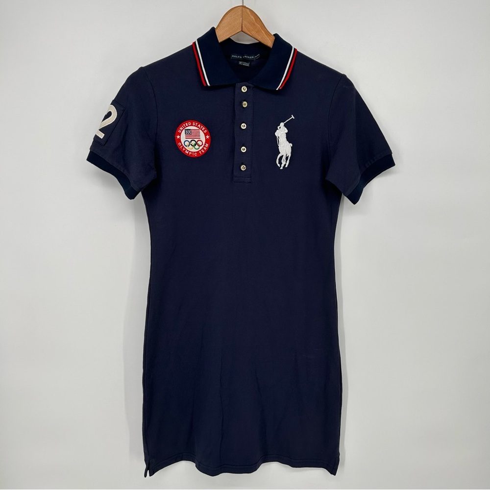 Ralph Lauren Womens Blue 2012 London Olympics Polo Shirt Dress Size 2XL